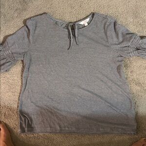 LC Lauren Conrad Black and White Striped Top